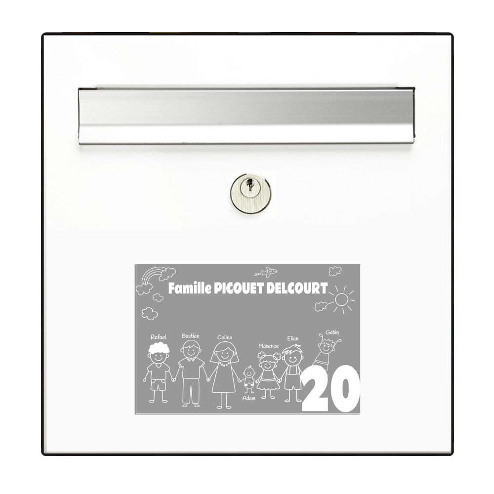 Plaque famille personnalisée avec numéro – Boîte aux lettres ou maison