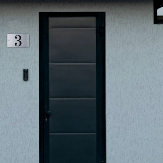 Plaque Numéro de Maison Premium S1 Mini – Acier sur Fond Noir