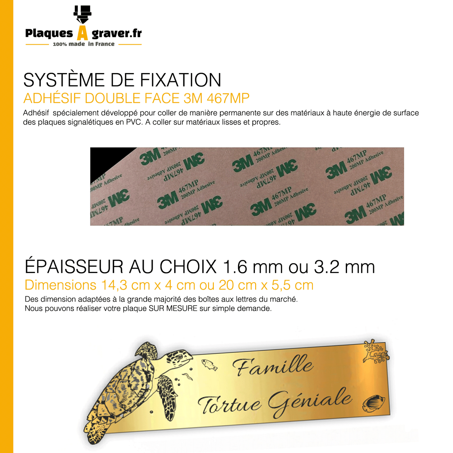 Plaque Boîte aux Lettres Adhésive – Tortue de Mer 3D