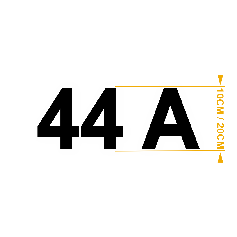Chiffres et Lettres Arial Noire – Adhésifs Découpés