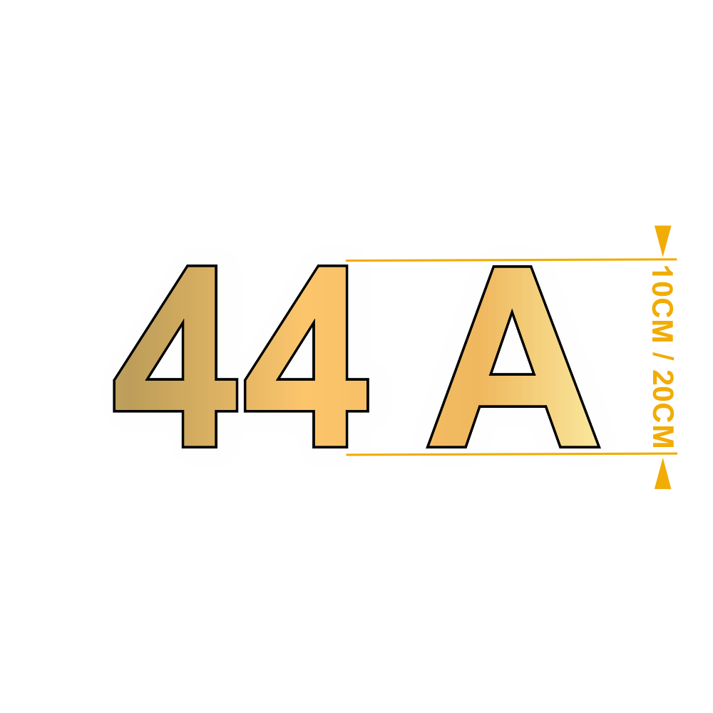 Chiffres et Lettres Arial Or – Adhésifs Découpés