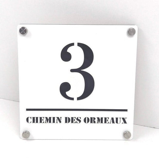 New ! Plaque Premium S1 Blanche Fond Noir - PlaquesAgraver.fr