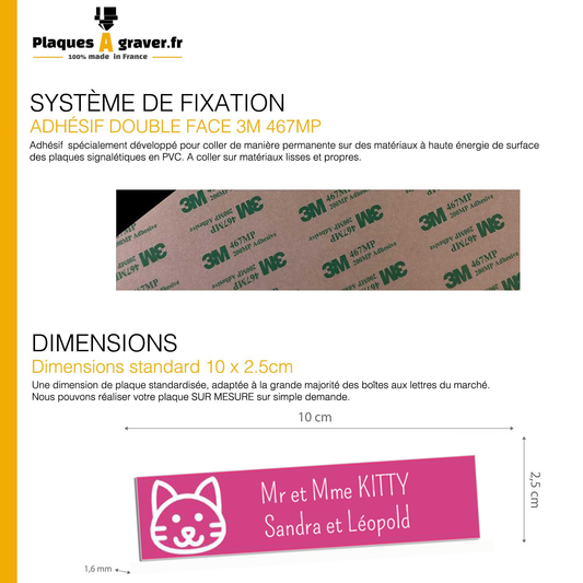 Plaque boîte aux lettres personnalisée adhésive – Chat Kitty