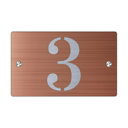 Plaque Numéro de Maison Premium S1 Mini – Cuivre sur Fond Acier