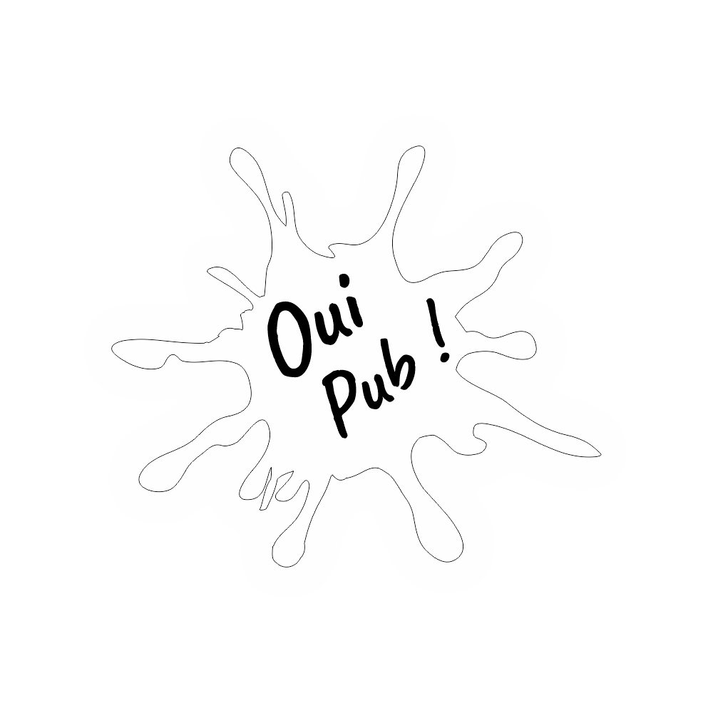 Plaque Oui Pub / Non Pub – Splash Blanc Adhésive