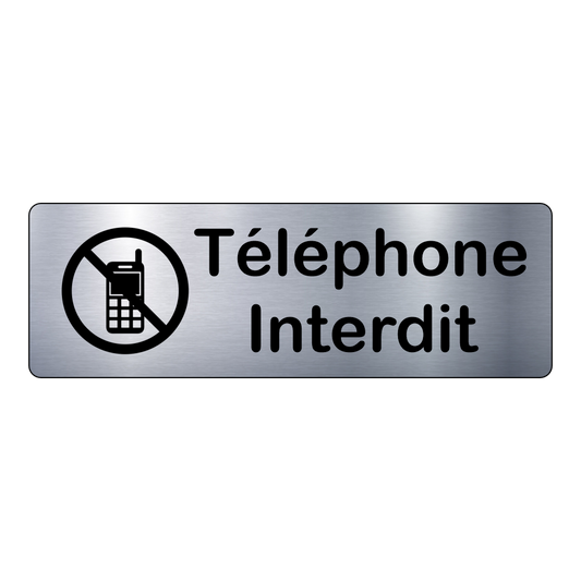 Plaque Téléphone Interdit – Signalétique Adhésive Gravée - PlaquesAgraver.fr