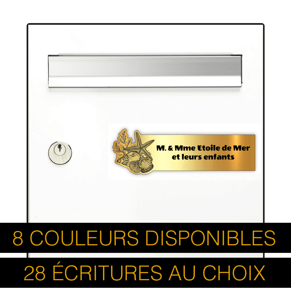 Plaque de Boite aux Lettres Étoile de Mer 3D