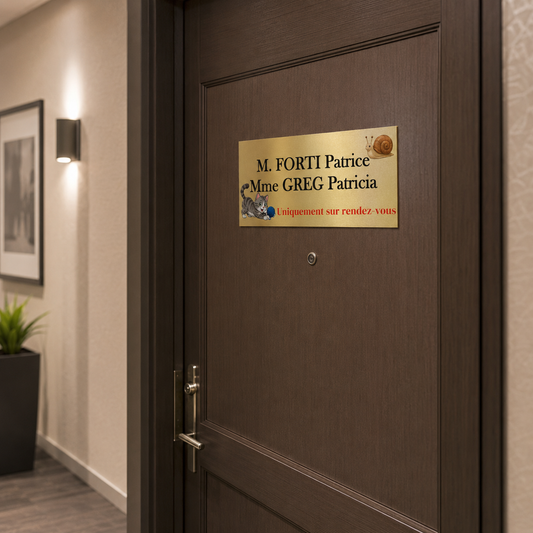 Plaque de porte appartement couleur