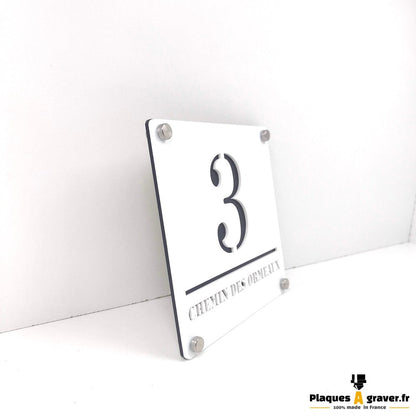 New ! Plaque Premium S1 Blanche Fond Noir - PlaquesAgraver.fr