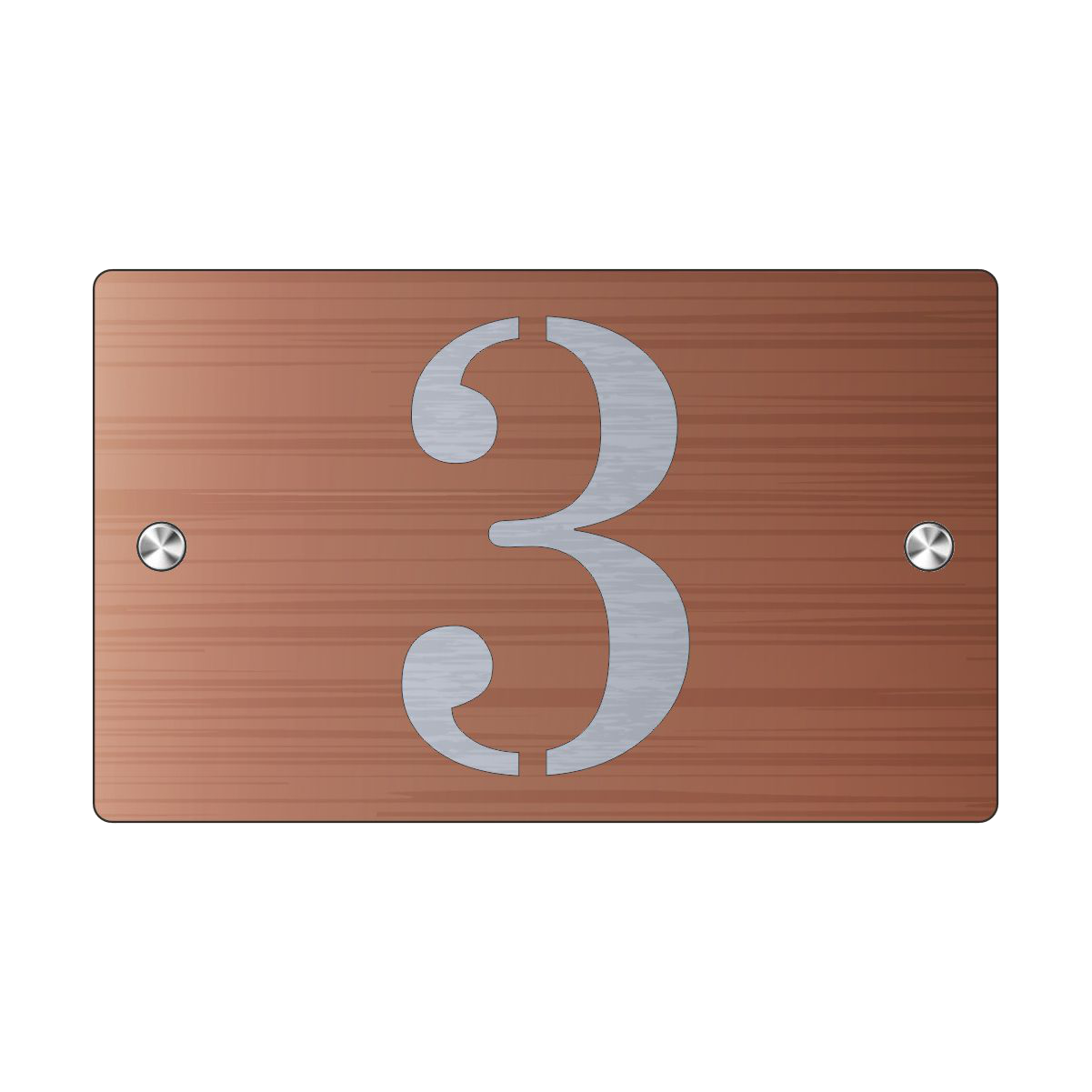 Premium Personalized Street Sign and House Number S1 Mini Brushed Copper Steel Base 