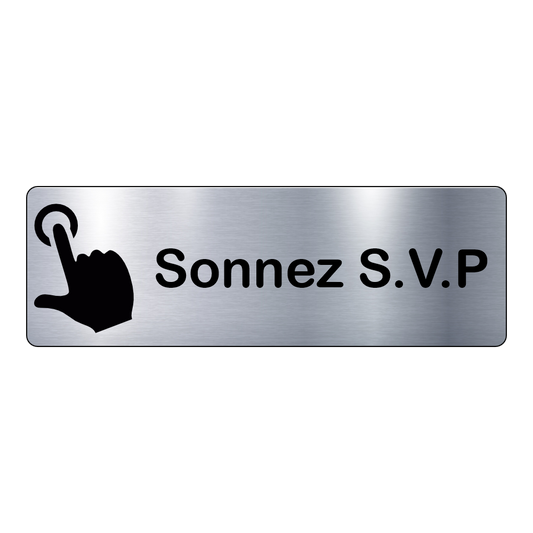 Plaque Sonnez SVP – Signalétique Adhésive Gravée Professionnelle