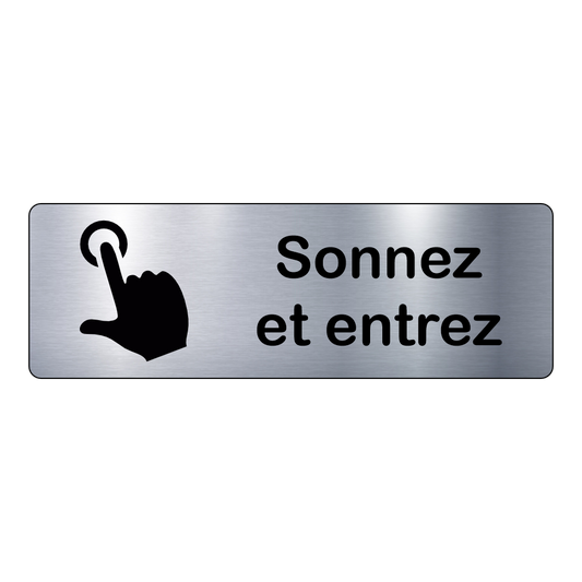 Plaque Sonnez et Entrez – Signalétique Adhésive Gravée