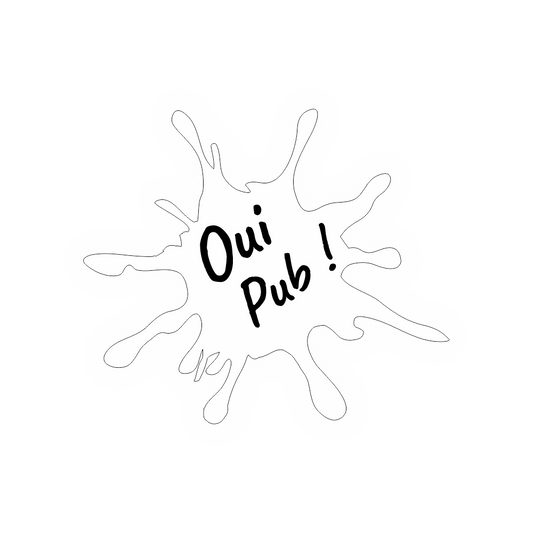 Plaque Oui Pub / Non Pub – Splash Blanc Adhésive