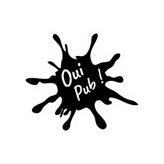 Plaque Oui Pub / Non Pub – Splash Noir Adhésive