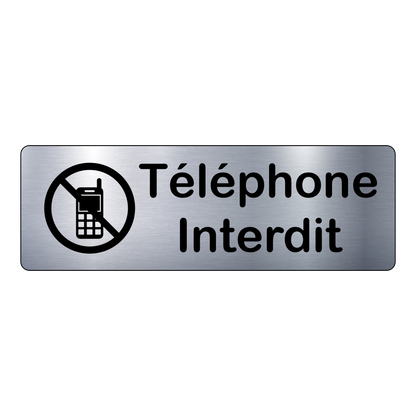 Plaque Téléphone Interdit – Signalétique Adhésive Gravée - PlaquesAgraver.fr