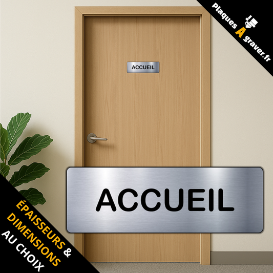 Plaque Accueil – Signalétique Adhésive Gravée Professionnelle - PlaquesAgraver.fr
