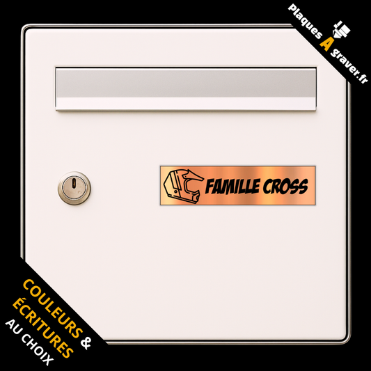 Plaque boîte aux lettres personnalisée adhésive avec motif casque de moto cross – gravure au laser Plaques à Graver