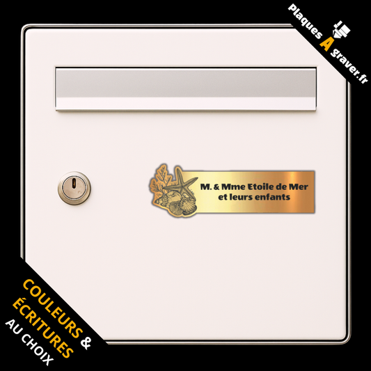 Plaque de boîte aux lettres personnalisée avec logo étoile de mer – gravure au laser Plaques à Graver