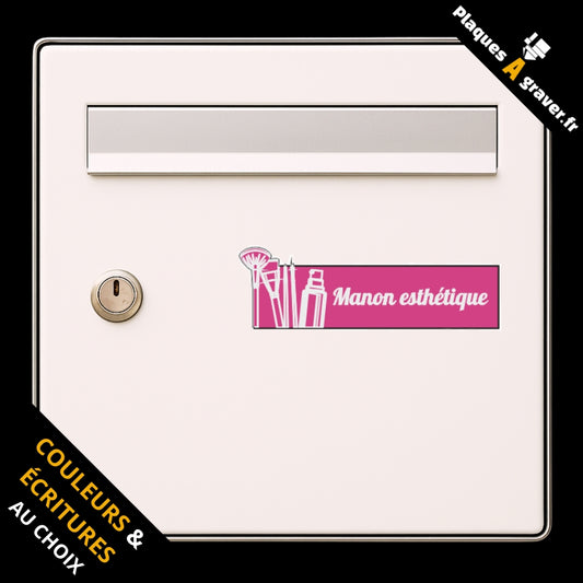 Plaque boîte aux lettres personnalisée adhésive - Esthéticienne 3D