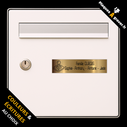 Plaque de boîte aux lettres personnalisée avec logo joystick rétro – gravure au laser Plaques à Graver