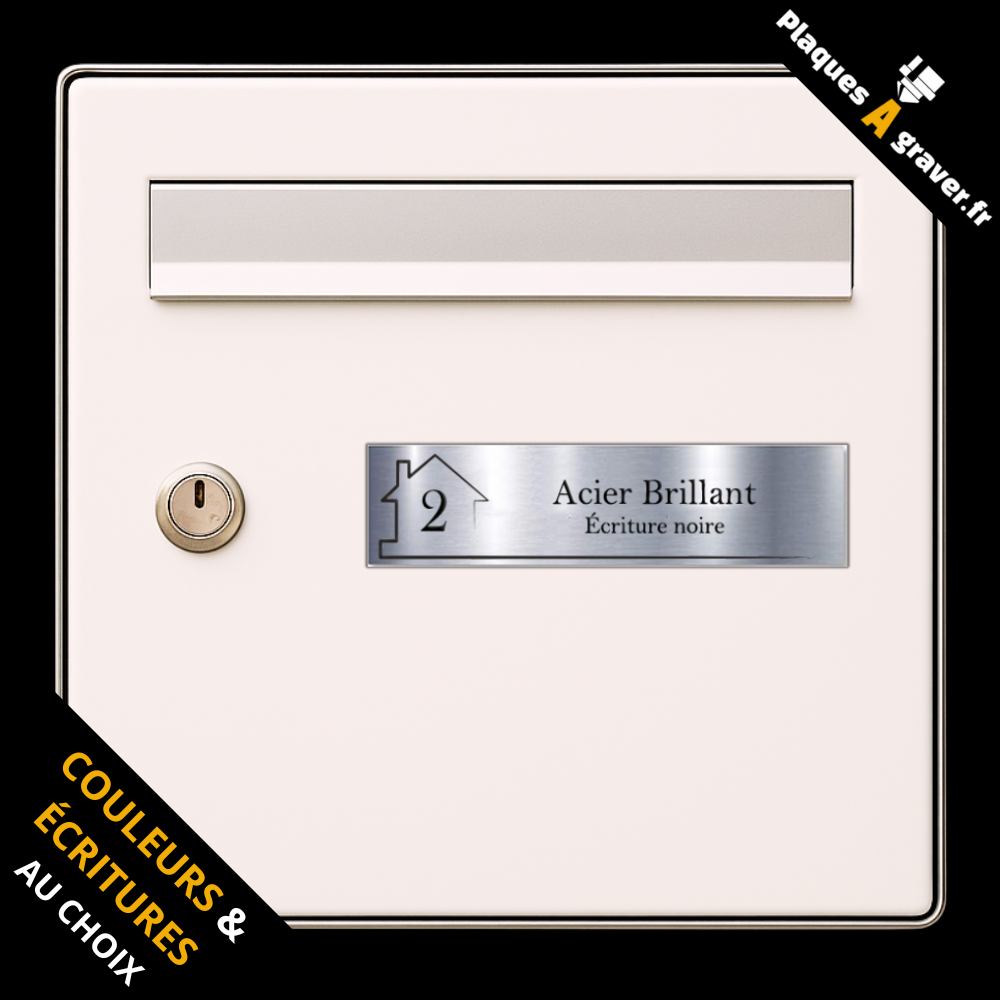 Plaque de boîte aux lettres personnalisée avec logo maison et numéro – gravure au laser Plaques à Graver