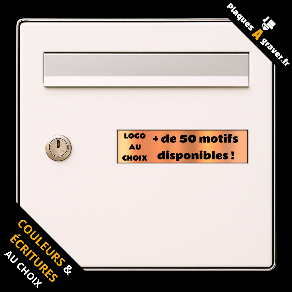 Plaque de boîte aux lettres personnalisée avec motif au choix parmi 50 modèles – gravure au laser Plaques à Graver