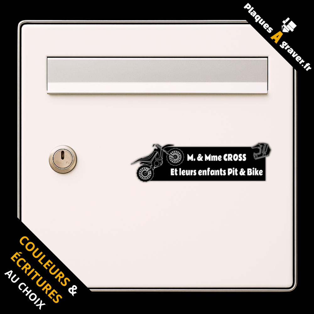 Plaque de boîte aux lettres personnalisée avec logo moto cross – gravure au laser Plaques à Graver