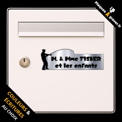 Plaque de boîte aux lettres personnalisée avec logo pêcheur – gravure au laser Plaques à Graver