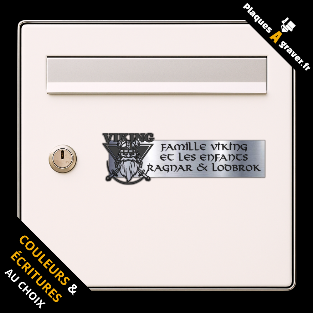 Plaque de boîte aux lettres personnalisée avec tête de Viking découpée effet 2D – gravure au laser Plaques à Graver