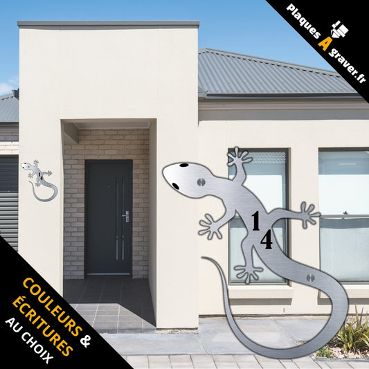 Plaque numéro de maison personnalisée – Gecko 3D