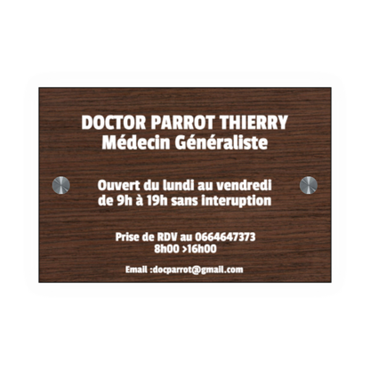 plaque professionnelle 150x100 mm personnalisée Plaques à Graver en adhésif ou entretoises