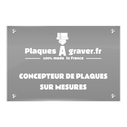 Plaque Professionnelle Plexiglass Grand Format – Gravure Arrière & Logo