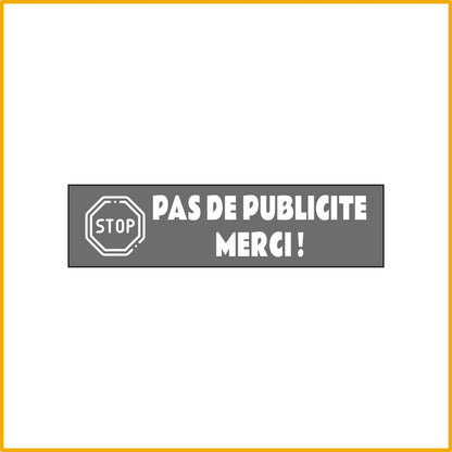 STOP AD THANK YOU Adhesive Plate 100x25mm Steel Effect 