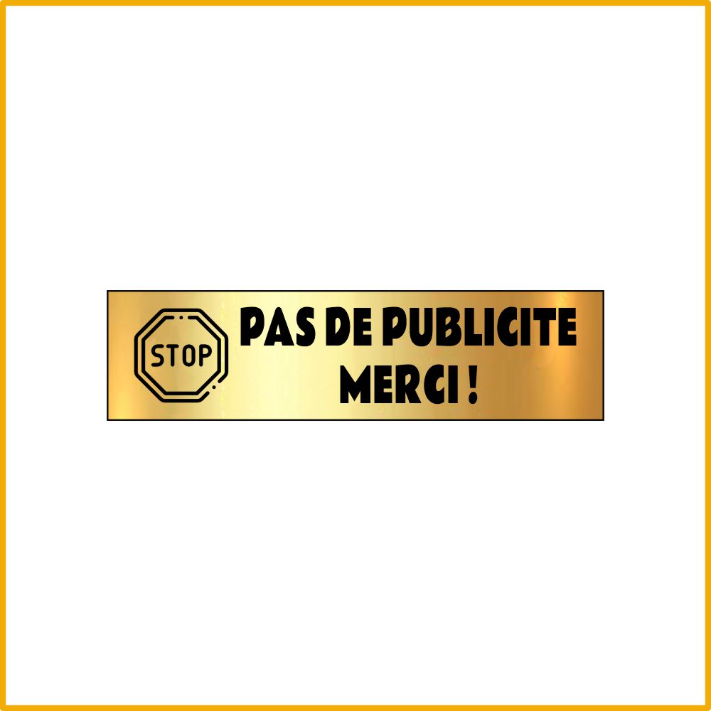 STOP AD THANK YOU Adhesive Plate 100x25mm Steel Effect 