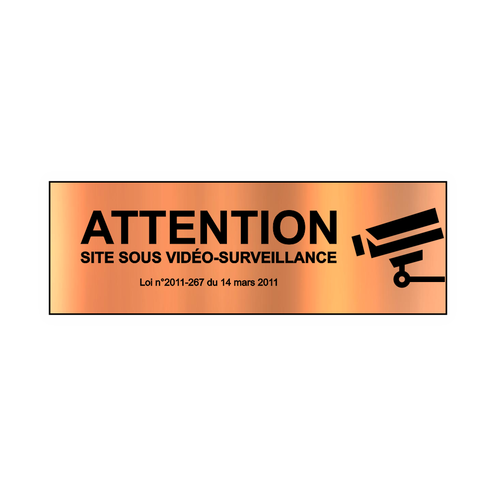 Plaque Vidéo Surveillance – PVC Cuivre Adhésif