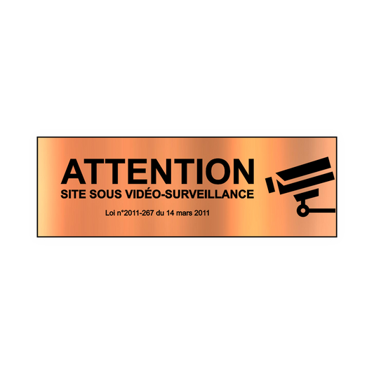 Plaque Vidéo Surveillance – PVC Cuivre Adhésif