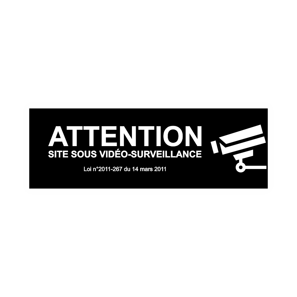 Plaque Vidéo Surveillance – PVC Noir Adhésif